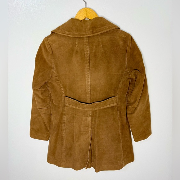 Vintage Suede Classic Brown Double-Breasted Women's Pea Coat | M - Picture 2 of 6